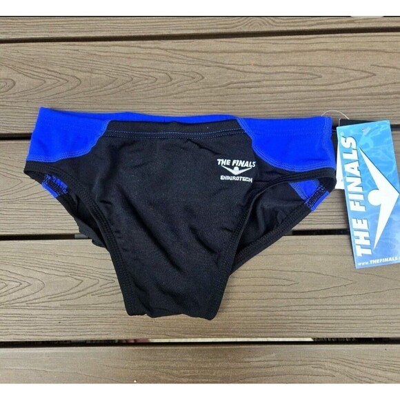 The Finals Shark Splice Royal/black Splice Racer Briefs, Boy Sz 22, NEW - Picture 1 of 3